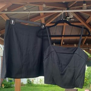 Aqua Blues black 2 piece skirt and top set